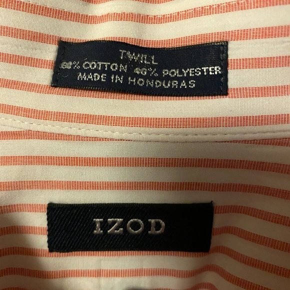 Izod Men's Dress Shirt Red-White lines - Picture 6 of 11
